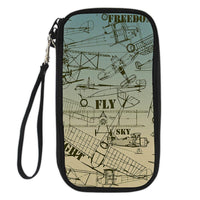 Thumbnail for Retro Airplanes & Text Designed Travel Cases & Wallets