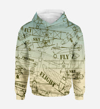 Thumbnail for Retro Airplanes & Text Printed 3D Hoodies