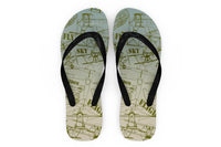 Thumbnail for Retro Airplanes & Text Designed Slippers (Flip Flops)
