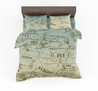 Thumbnail for Retro Airplanes & Text Designed Bedding Sets