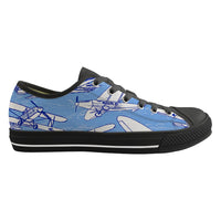 Thumbnail for Retro & Vintage Airplanes Designed Canvas Shoes (Women)