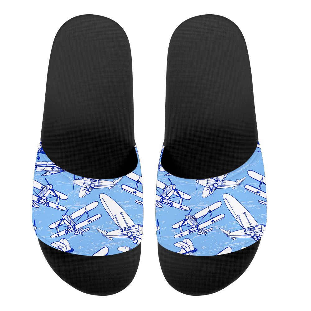 Retro & Vintage Airplanes Designed Sport Slippers