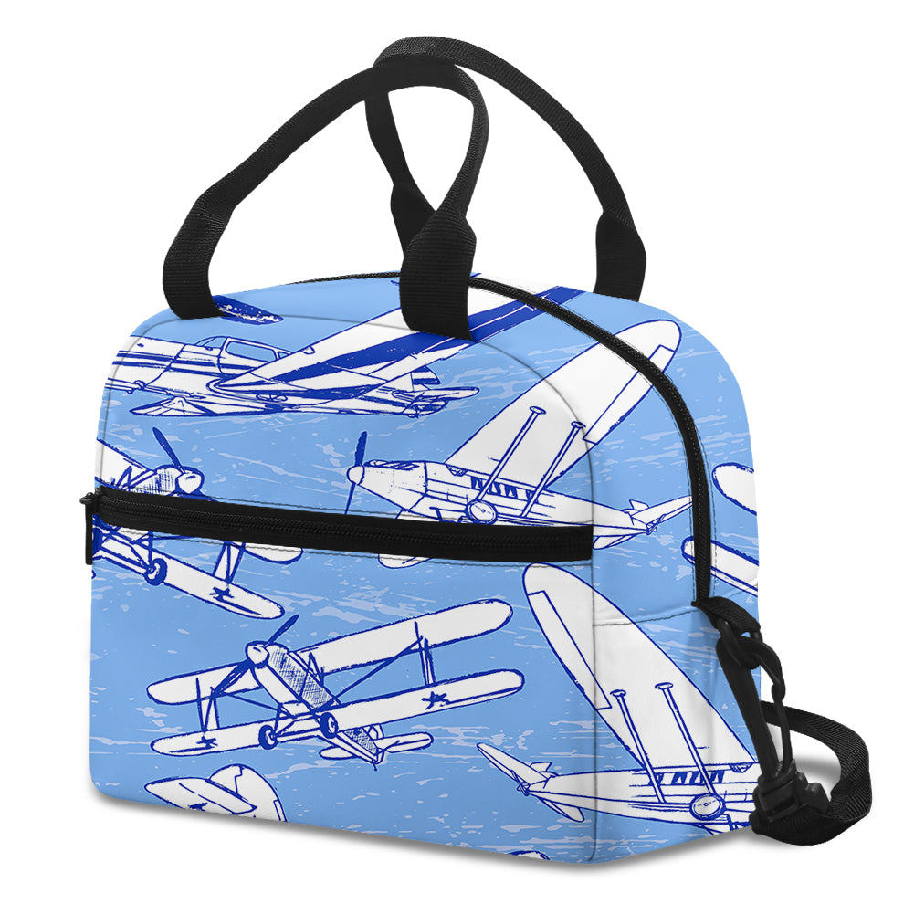 Retro & Vintage Airplanes Designed Lunch Bags