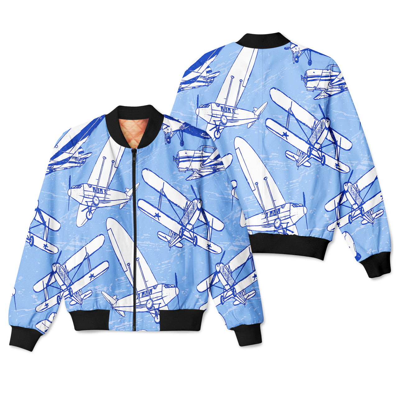 Retro & Vintage Airplanes Designed 3D Pilot Bomber Jackets