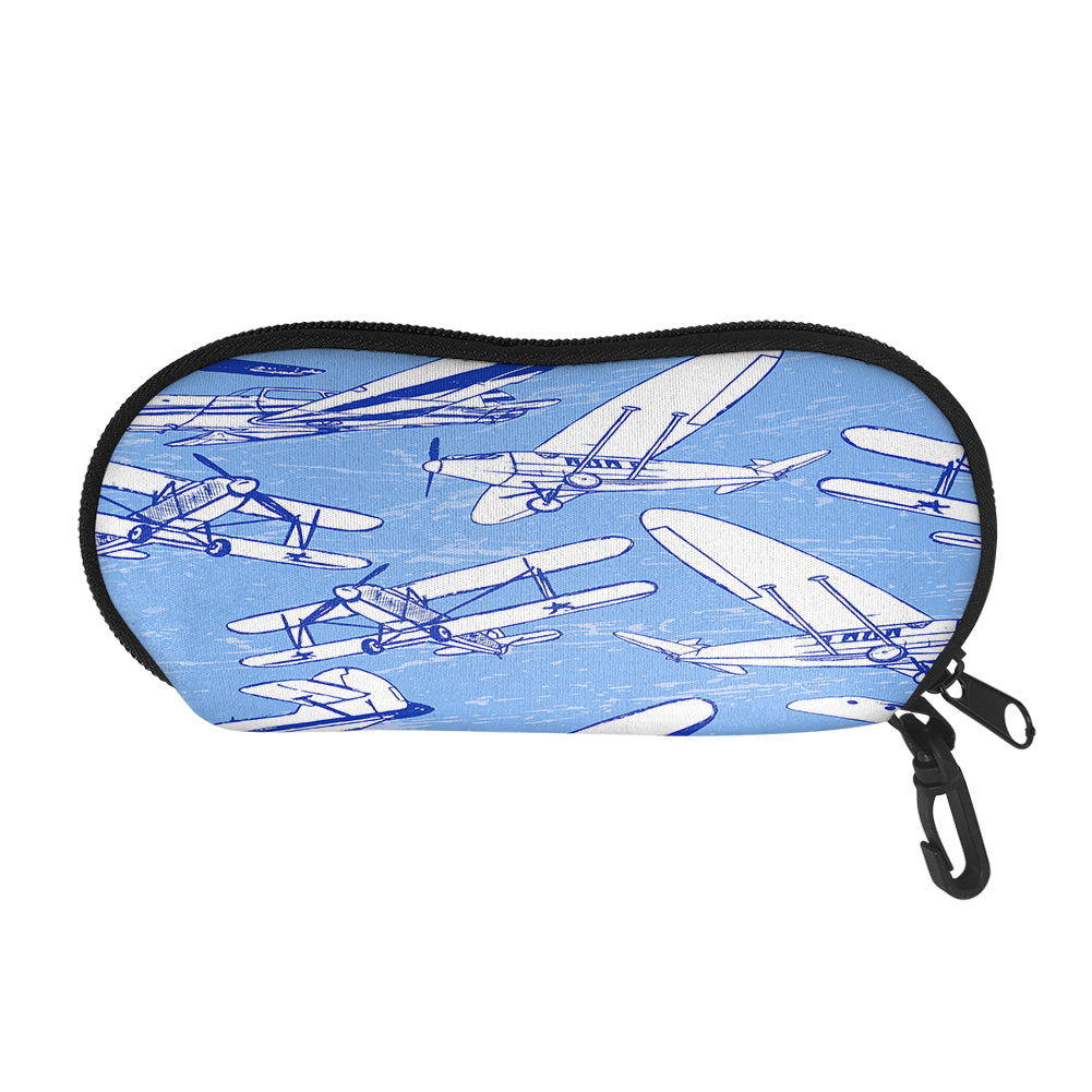 Retro & Vintage Airplanes Designed Glasses Bag