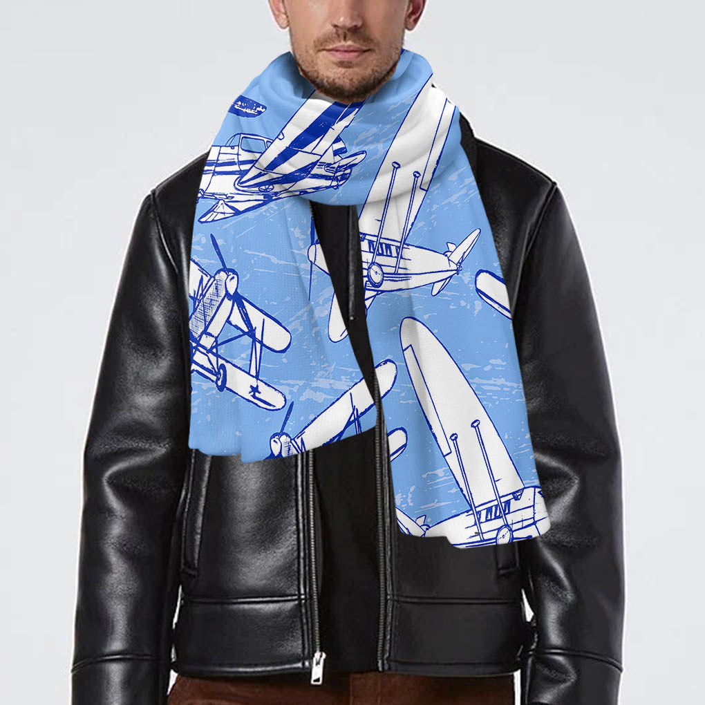 Retro & Vintage Airplanes Designed Scarfs