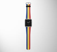 Thumbnail for Romania Flag Designed Leather Apple Watch Straps