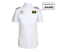 Thumbnail for Rule 1 - Pilot is Always Correct aviation design printed on crisp poplin cotton pilot uniform shirt.