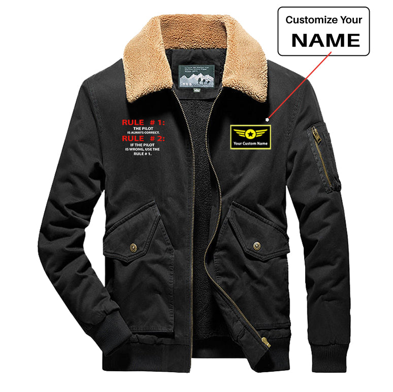Rule 1 - Pilot is Always Correct Designed Thick Bomber Jackets
