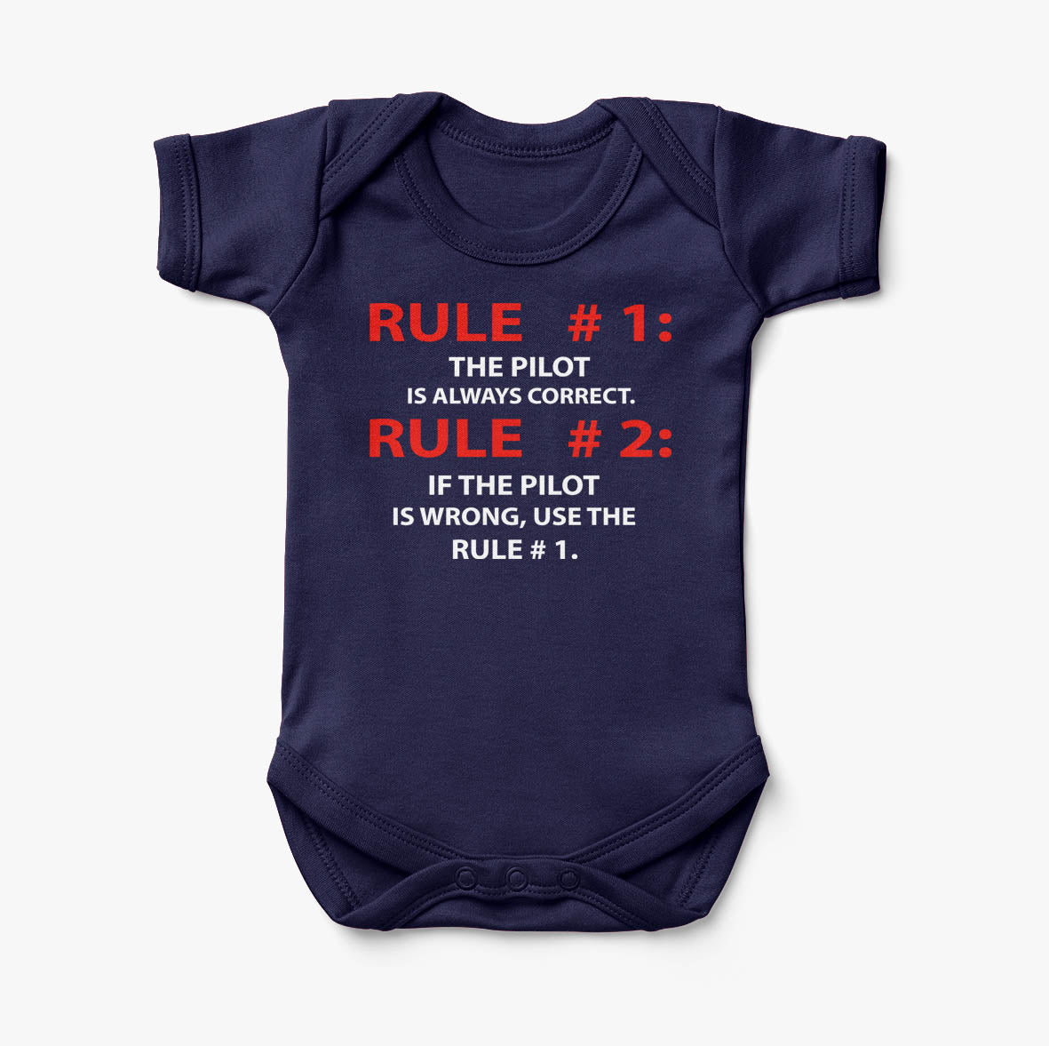 Rule 1 - Pilot is Always Correct Designed Baby Bodysuits