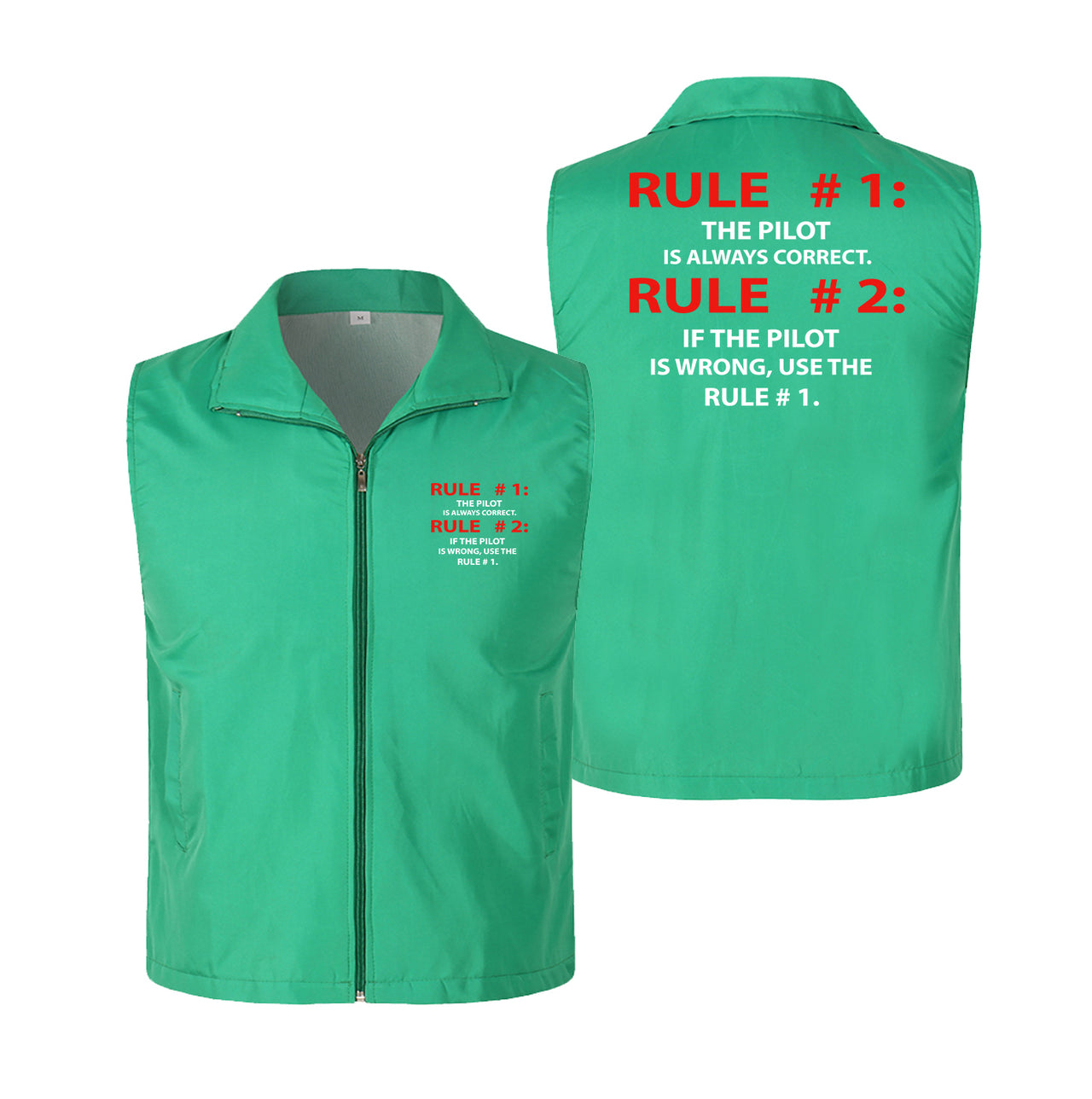 Rule 1 - Pilot is Always Correct Designed Thin Style Vests