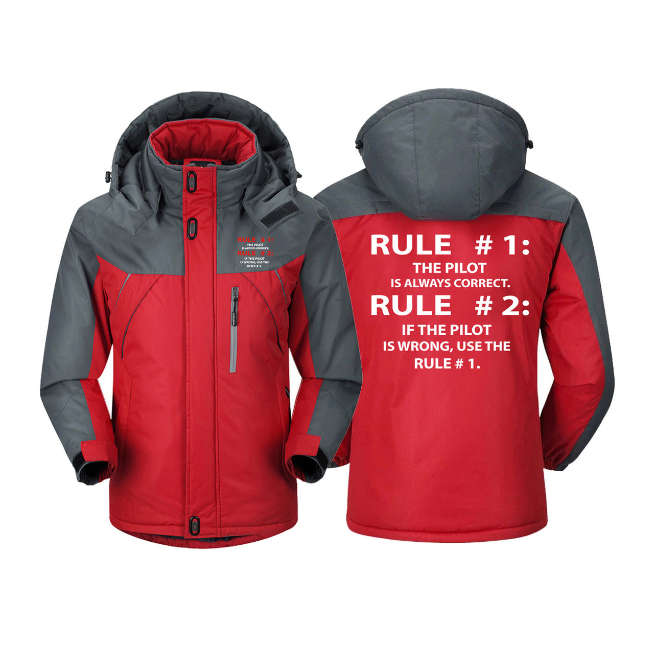 Rule 1 - Pilot is Always Correct Designed Thick Winter Jackets