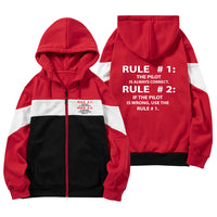 Thumbnail for Rule 1 - Pilot is Always Correct Designed Colourful Zipped Hoodies