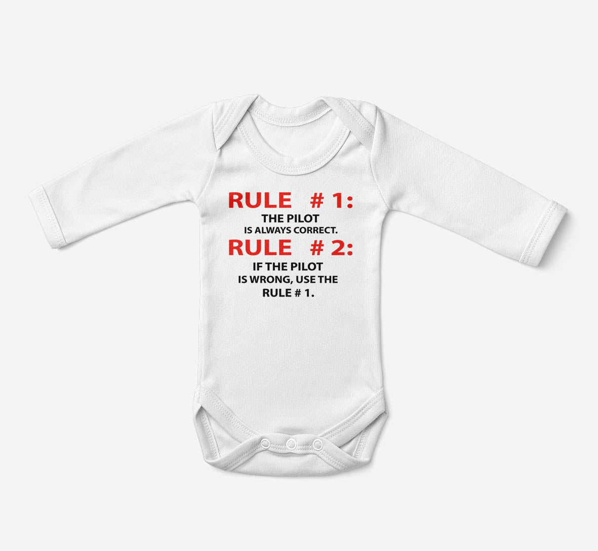Rule 1 - Pilot is Always Correct Designed Baby Bodysuits