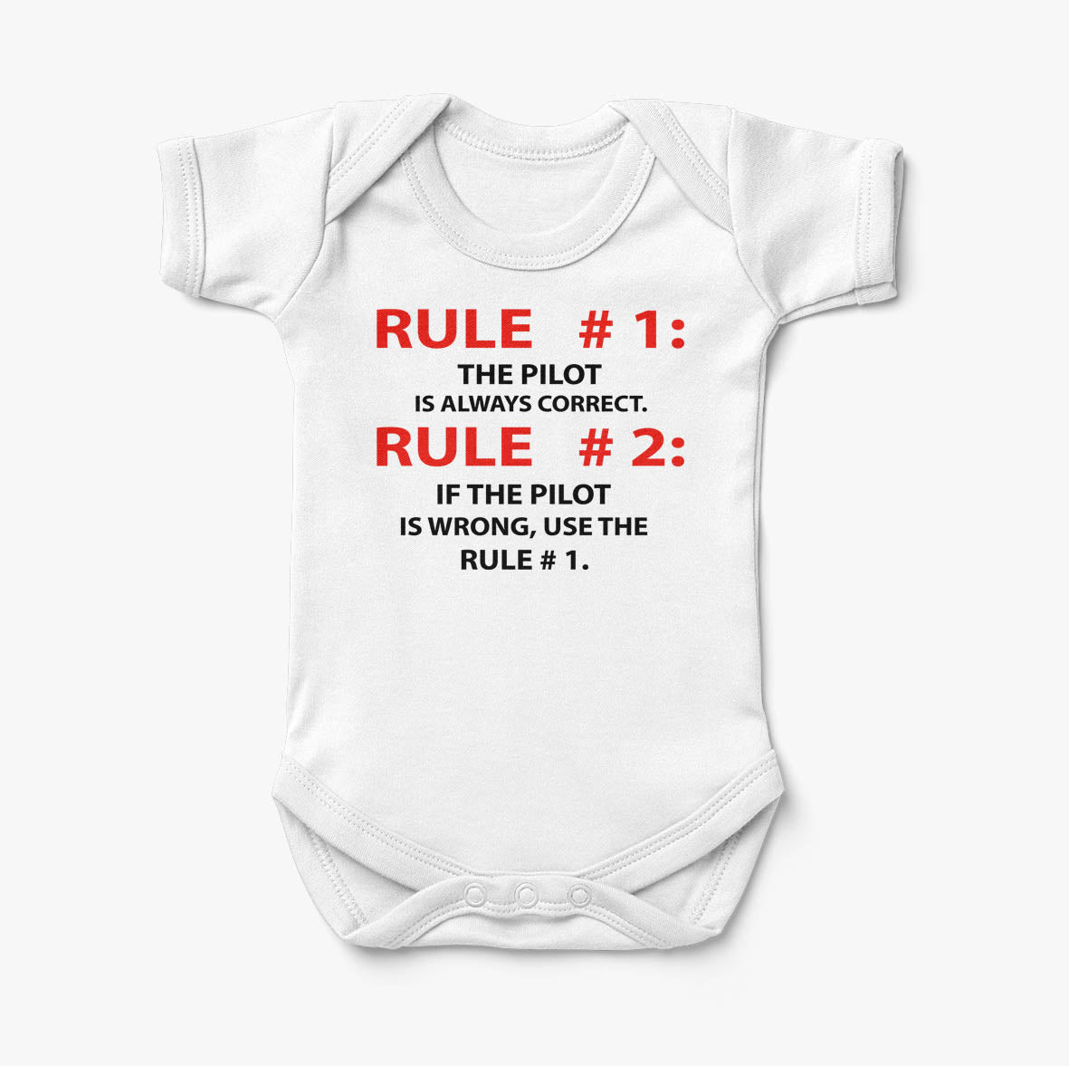 Rule 1 - Pilot is Always Correct Designed Baby Bodysuits