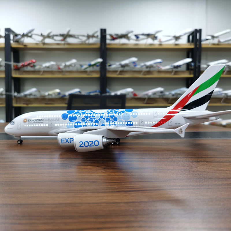 Emirates Expo 2020 Livery Airbus A380 Airplane Model (1/160 Scale)