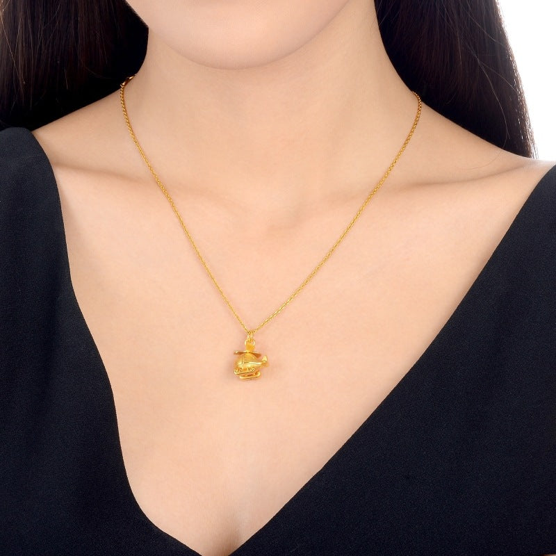 Cute Helicopter Pendant Necklace