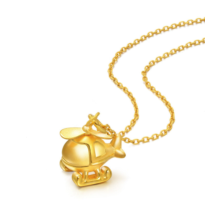 Cute Helicopter Pendant Necklace