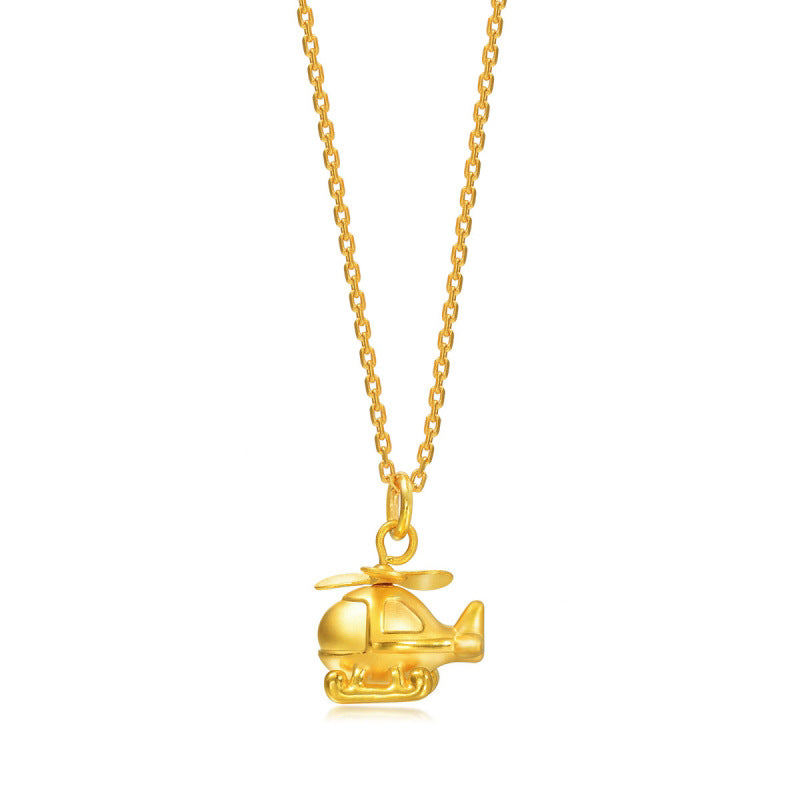 Cute Helicopter Pendant Necklace