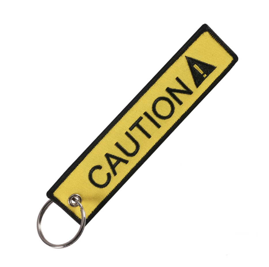 Caution (Yellow) Designed Key Chains