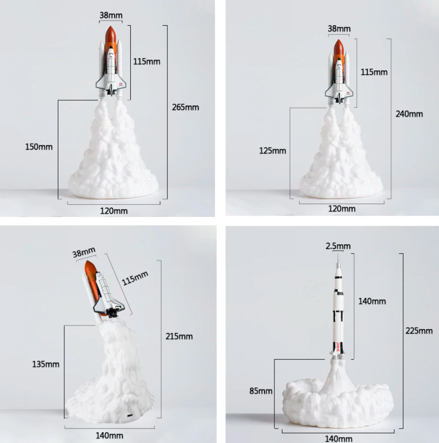 3D Space & Flight Shuttle Lamps