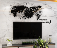 Thumbnail for Acrylic & Decorative World Map Style Wall Clock