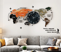 Thumbnail for Colourful Acrylic & Decorative World Map Style Wall Clock