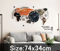 Thumbnail for Colourful Acrylic & Decorative World Map Style Wall Clock