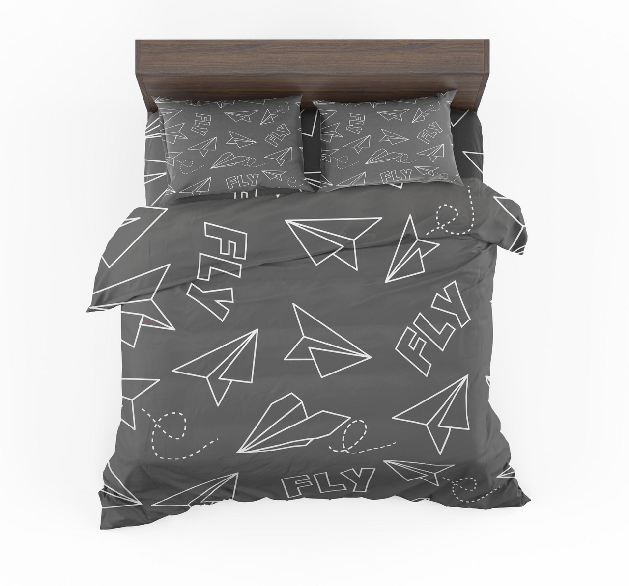Paper Airplane & Fly (Gray) Designed Bedding Sets