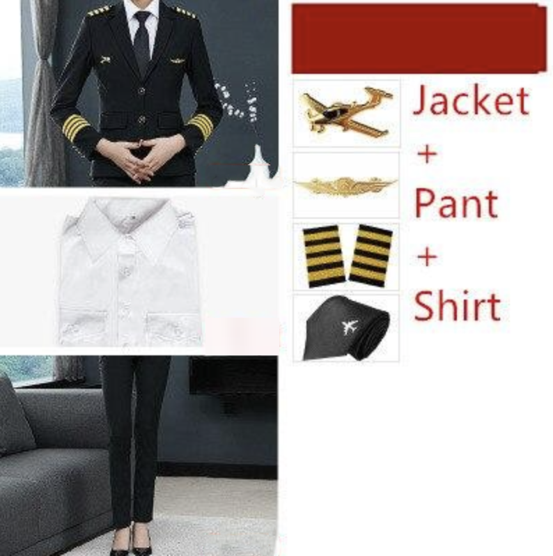 4 Lines "WOMEN" Airline Pilot Full Set