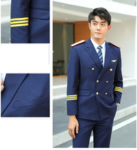 Thumbnail for 3 LINES Airline Pilot Suit Jackets & Coat with Shoulder Epaulettes