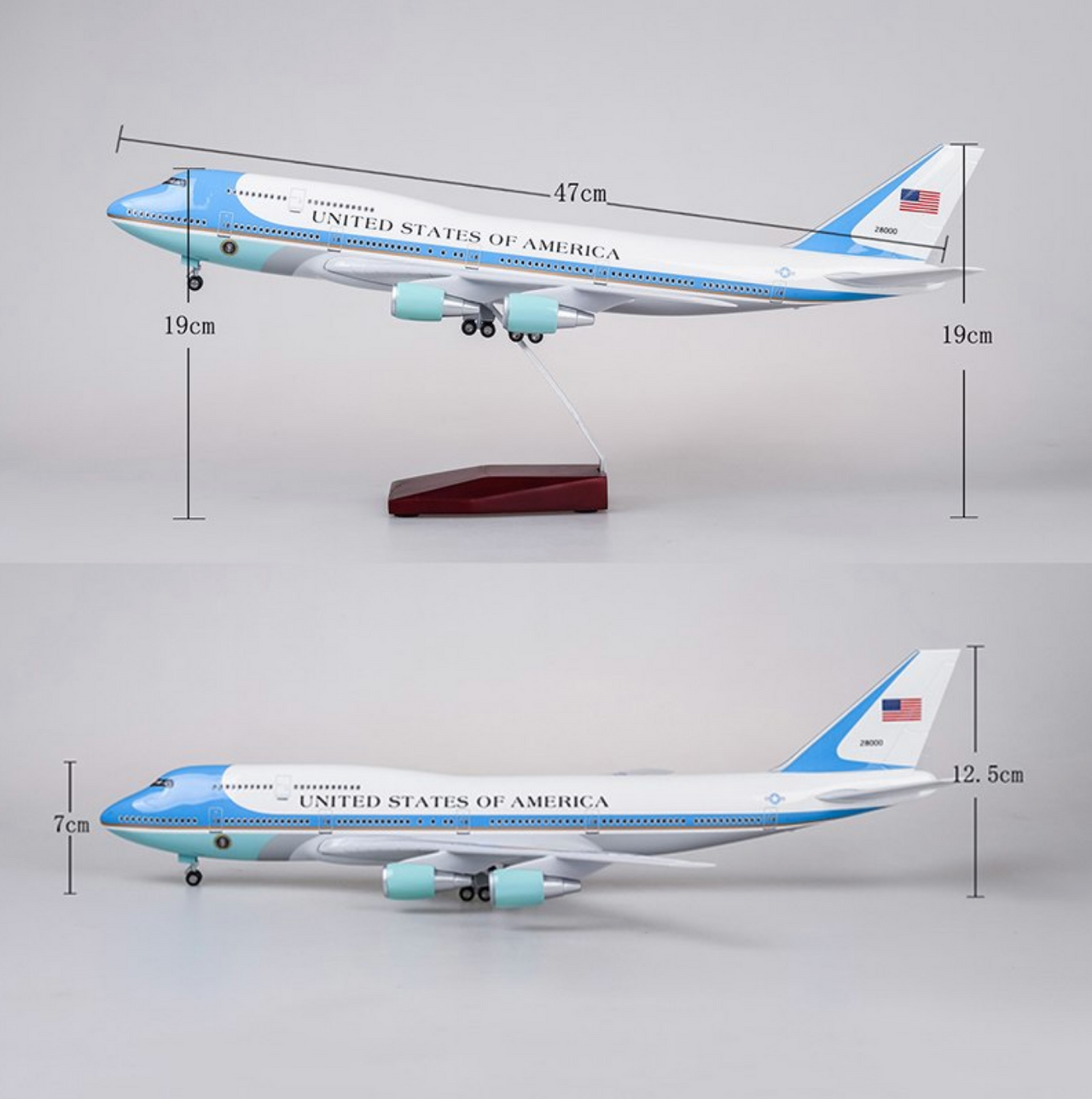 United States Air Force One Boeing 747 (Special Edition 47CM) Airplane Model