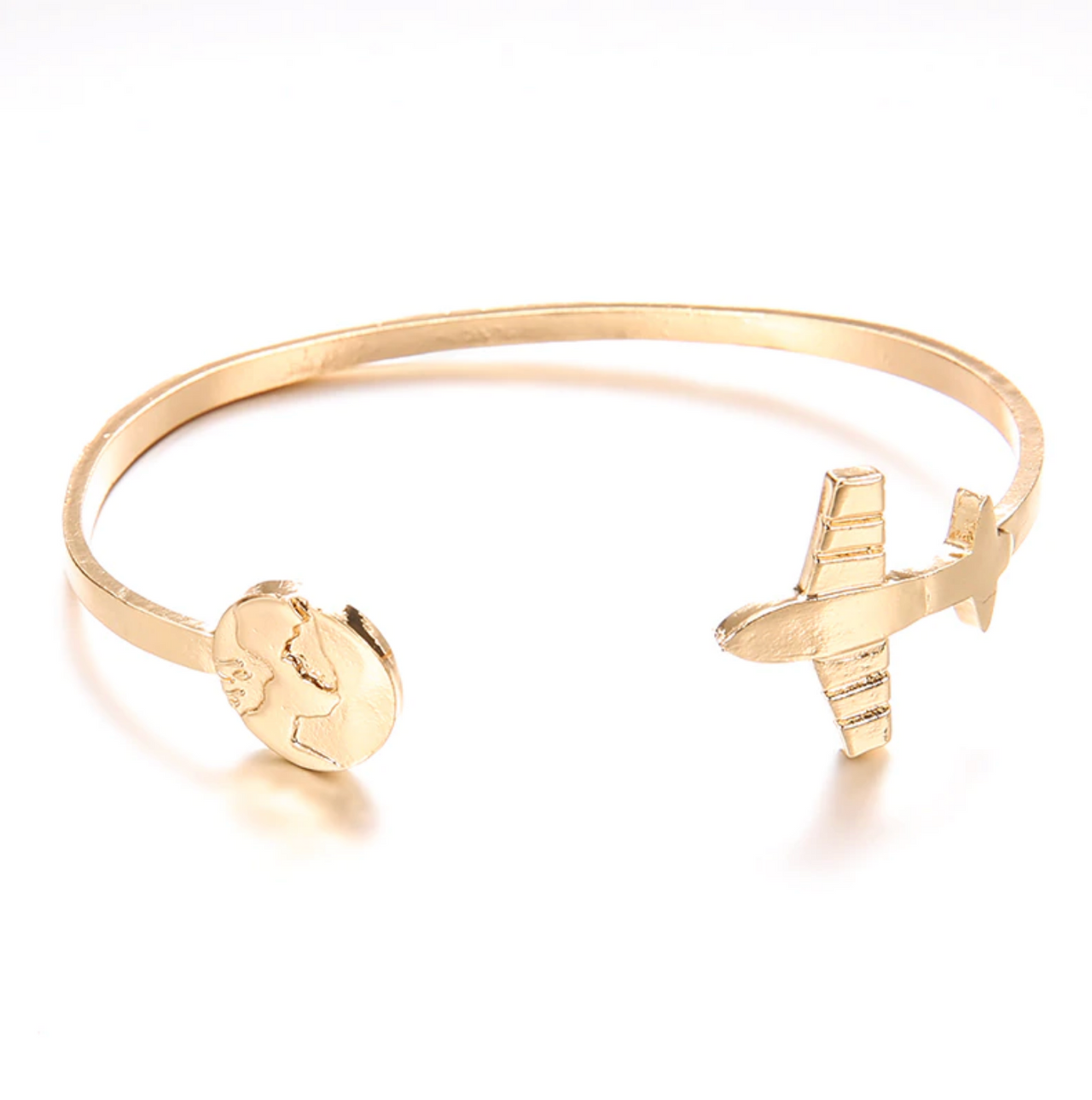 2 Pieces Golden Colour Airplane Bracelets