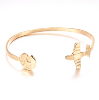 Thumbnail for 2 Pieces Golden Colour Airplane Bracelets