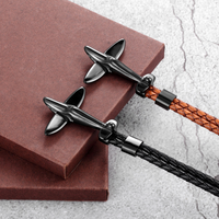 Thumbnail for Small Airplane Designed Leather Bracelets