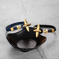 Thumbnail for Small Airplane Designed Leather Bracelets
