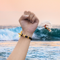 Thumbnail for Small Airplane Designed Leather Bracelets