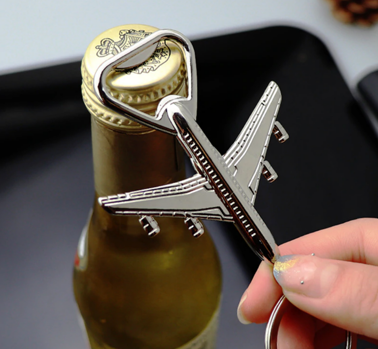 Retro Airplane Shape Bottle Opener & Key Chain