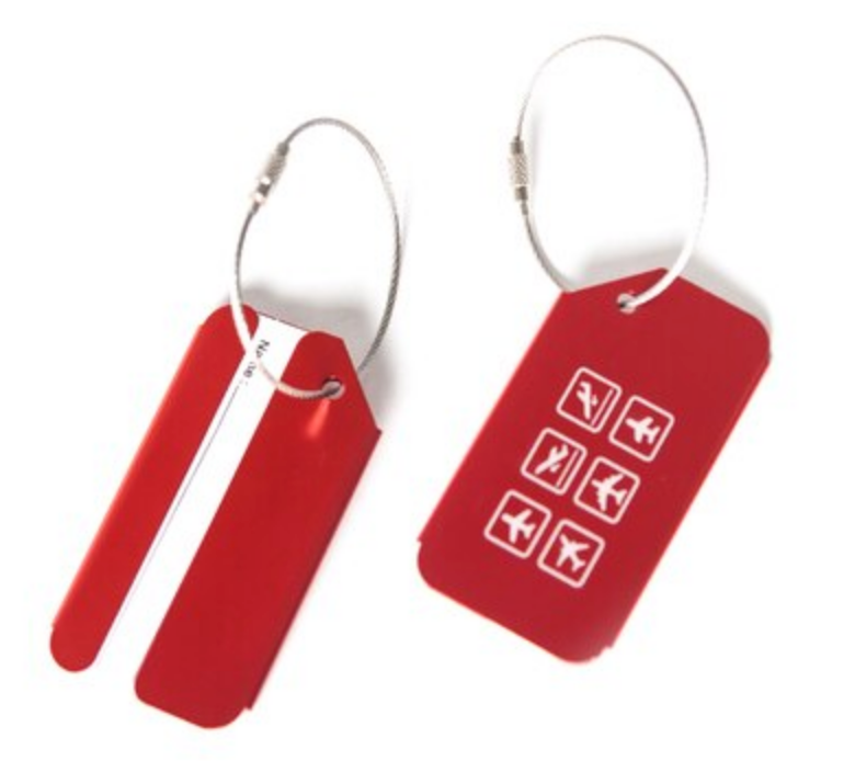 Red Aviation & Airplane Shapes Designed Luggage Tag