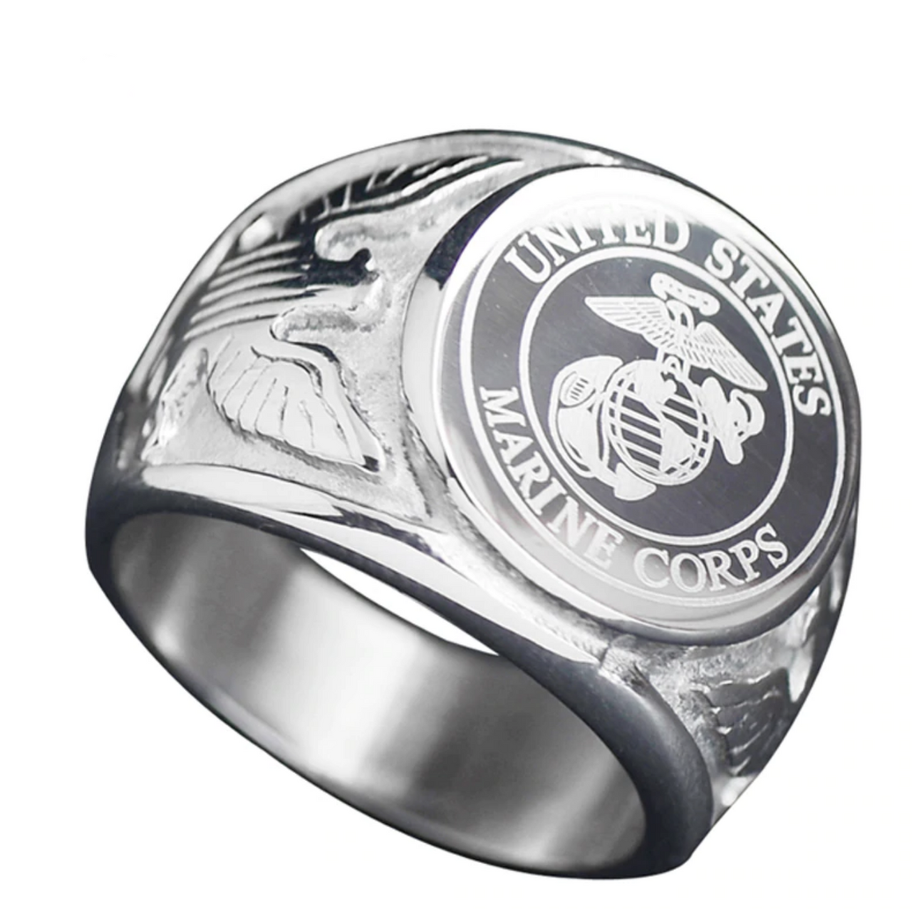 Stainless Steel USA US Air Force Military Rings