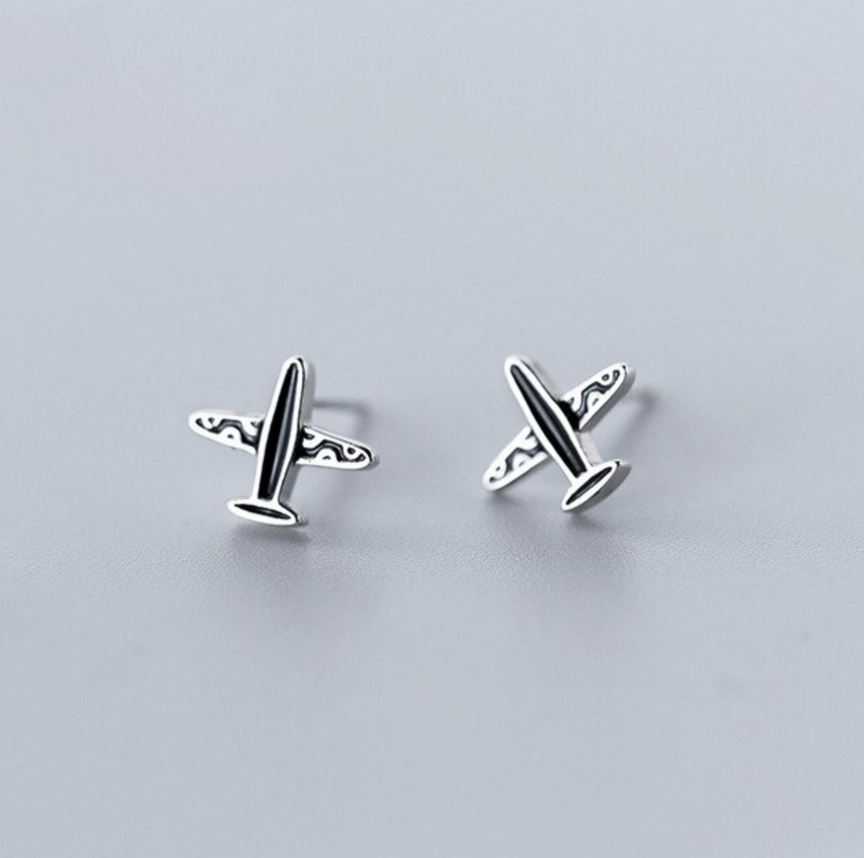 Special Designed 925 Sterling Silver Airplane Earrings