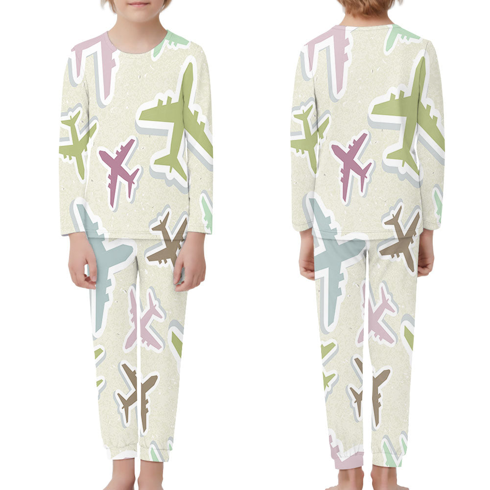 Seamless 3D Airplanes Designed "Children" Pijamas