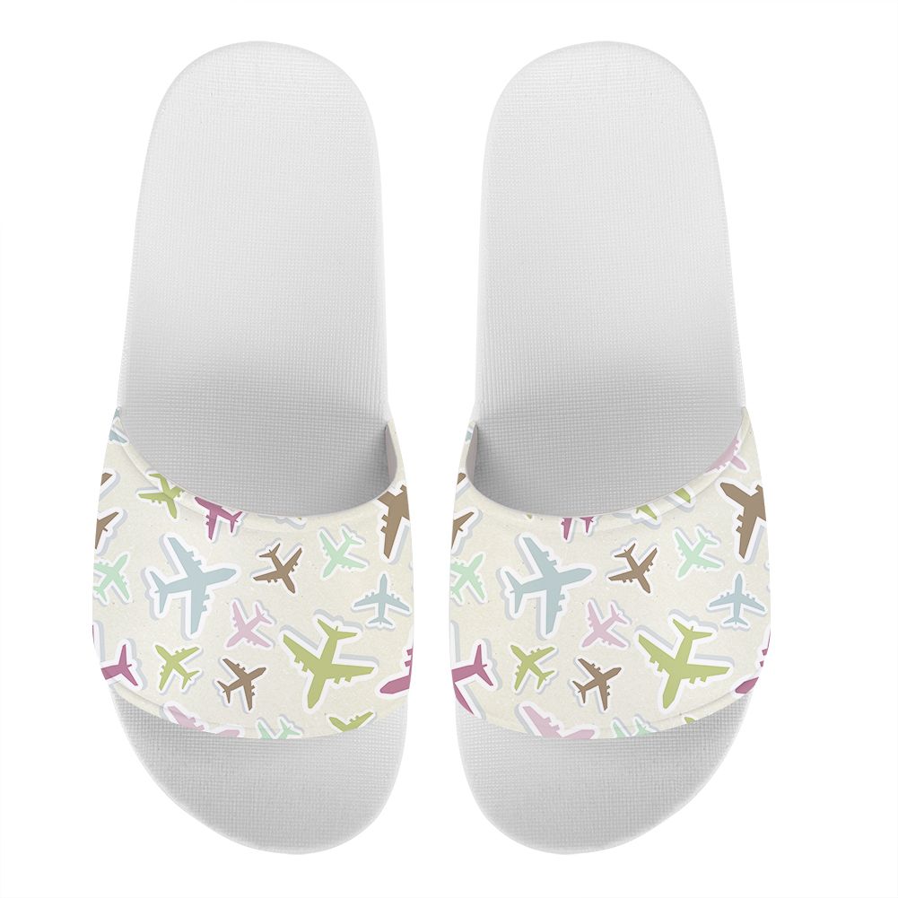 Seamless 3D Airplanes Designed Sport Slippers