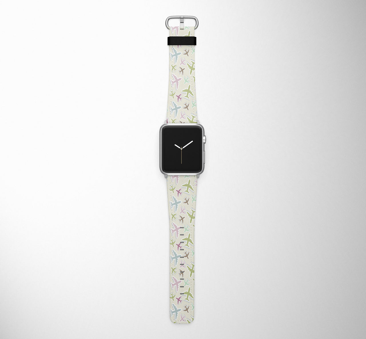 Seamless 3D Airplanes Designed Leather Apple Watch Straps