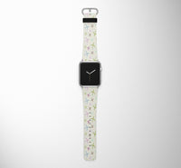 Thumbnail for Seamless 3D Airplanes Designed Leather Apple Watch Straps