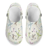 Thumbnail for Seamless 3D Airplanes Designed Hole Shoes & Slippers (WOMEN)