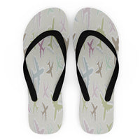 Thumbnail for Seamless 3D Airplanes Designed Slippers (Flip Flops)