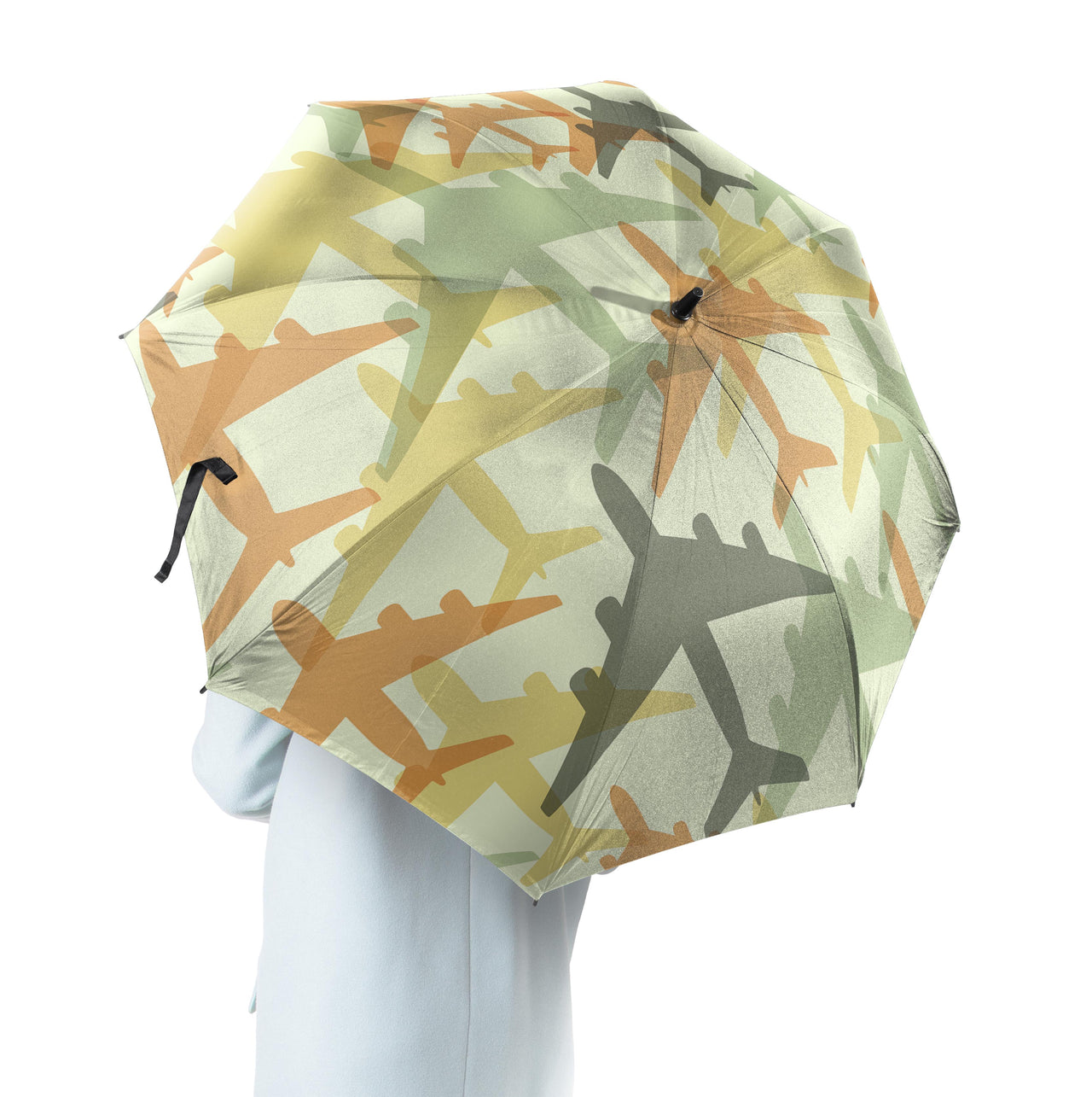 Seamless Colourful Airplanes Designed Umbrella