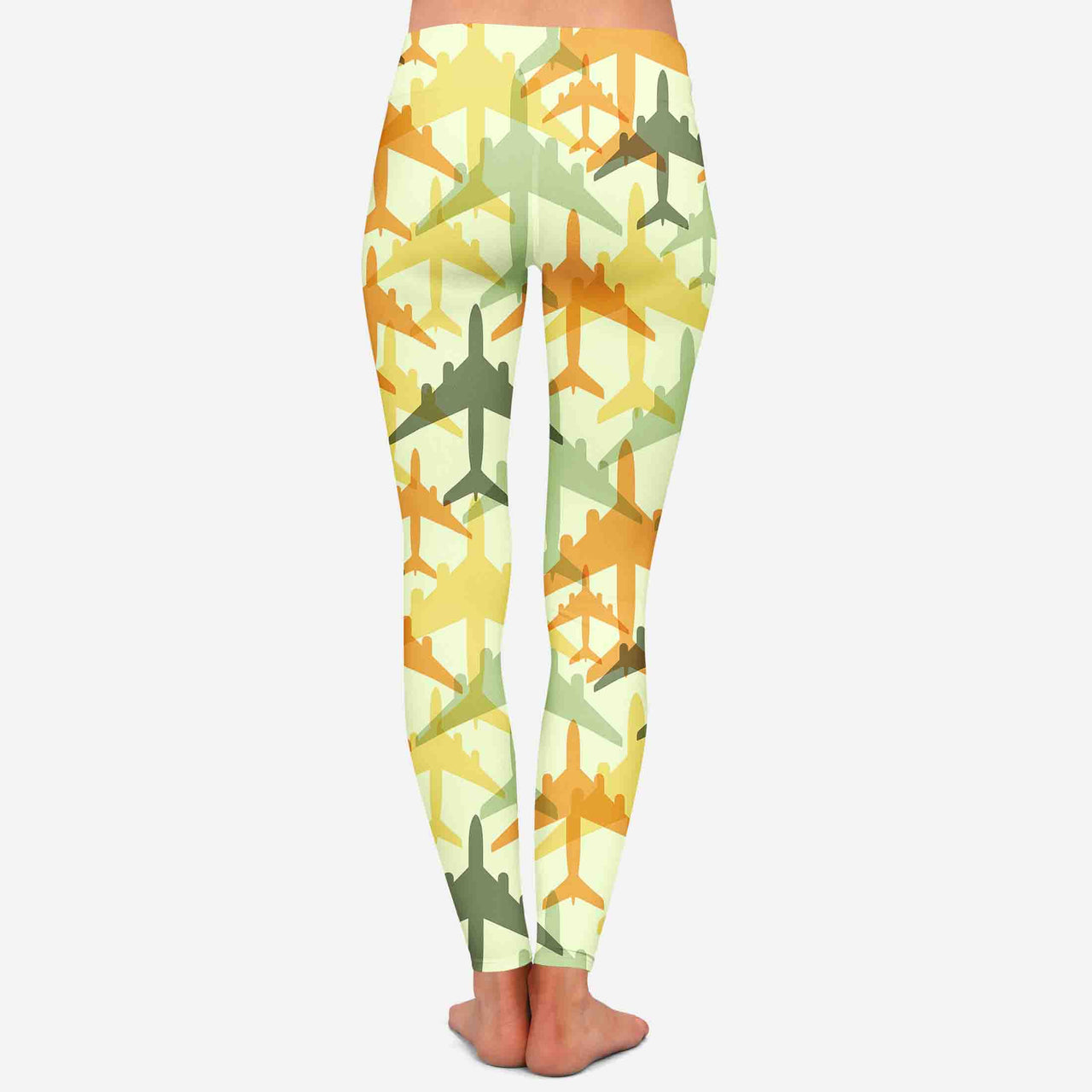 Seamless Colourful Airplanes Designed Women Leggins