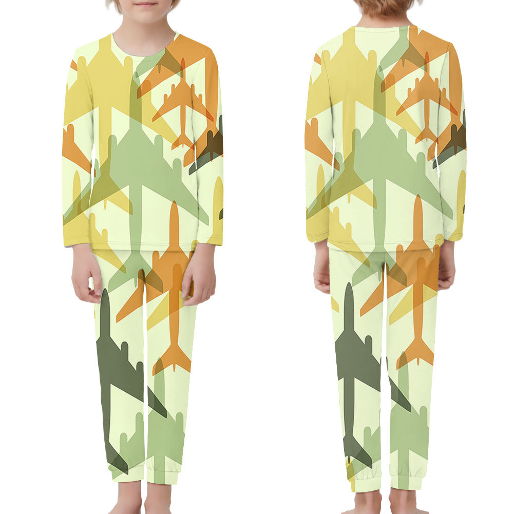 Seamless Colourful Airplanes Designed "Children" Pijamas